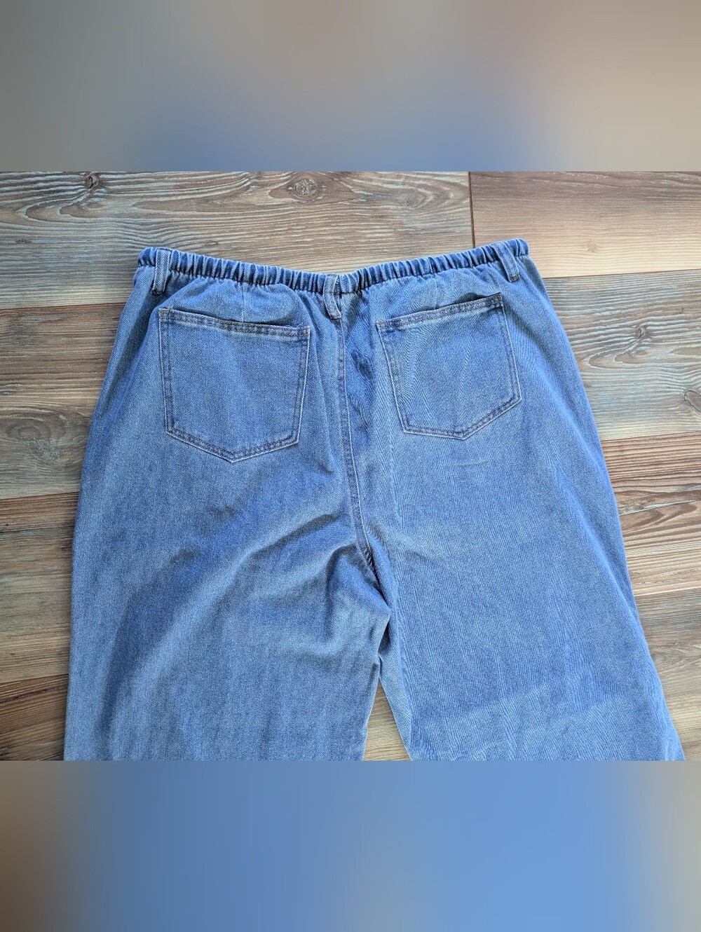 No Boundaries Mid Rise Wide Leg Tie Front Elastic Mini Waist Denim Jeans XXL - Picture 4 of 6